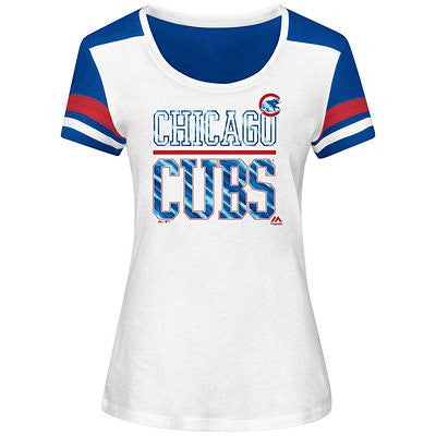 Majesti Clothing, Tops, Majestic Chicago Cubs Womens Vneck Baseball Jersey  Size M Mlb Shirt Blue Top