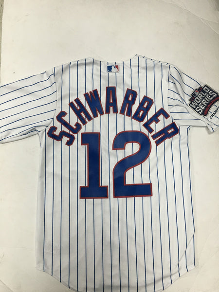 Youth Majestic MLB Chicago Cubs #12 Kyle Schwarber Home Baseball Jersey  Size LRG