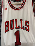 Derrick Rose Adidas White Stitched Jersey X-Large