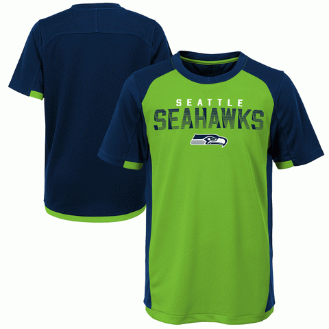 Seattle Seahawks Youth NFL Two-Tone Blue/Light Green Performance Shirt