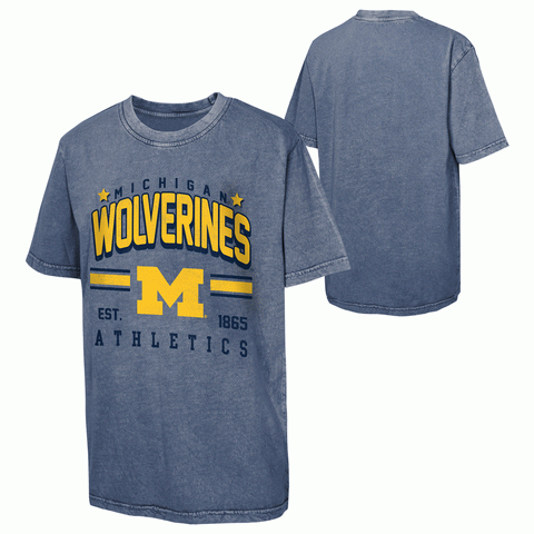 Michigan Wolverines Adult Fractured Dyed Shirt