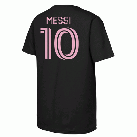 Lionel Messi Youth Inter Miami CF Black Name and Number Shirt