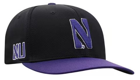 Northwestern Wildcats Top of the World Purple and Black Flex Fit Hat