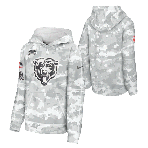 Chicago Bears Youth Nike Salute to Service Light Camo Pullover Hoodie Sweatshirt