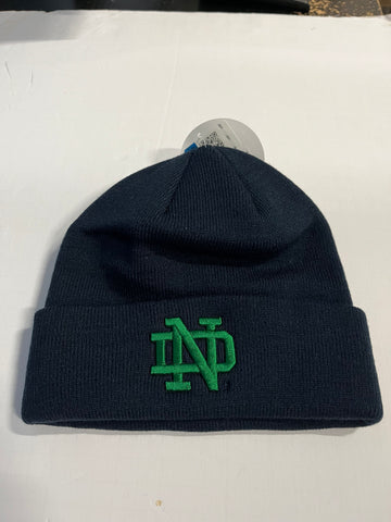 Notre Dame Fighting Irish Top of the World One Size Fits Most with Green Letters Winter Hat with no Pom