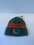 Miami Hurricanes Adidas Cuffed Winter Hat with No Pom