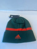 Miami Hurricanes Adidas Cuffed Winter Hat with No Pom