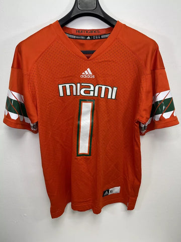 Miami Hurricanes Adidas Orange Infant/Toddler # 1 Football Jersey