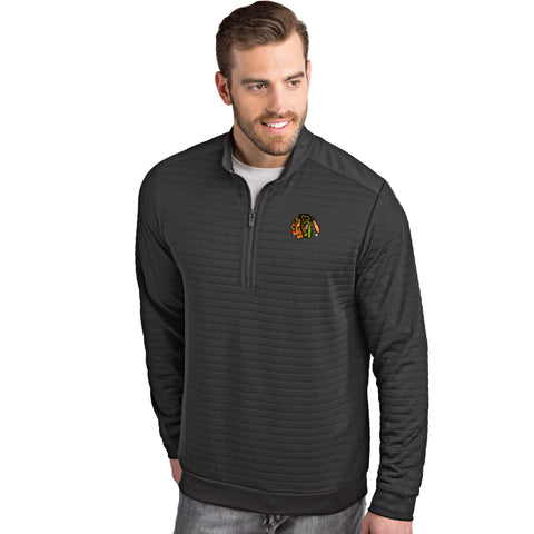 Chicago Blackhawks Retro Brand Light Gray Triblend Fleece Zip-Up Hoodie  Jacket
