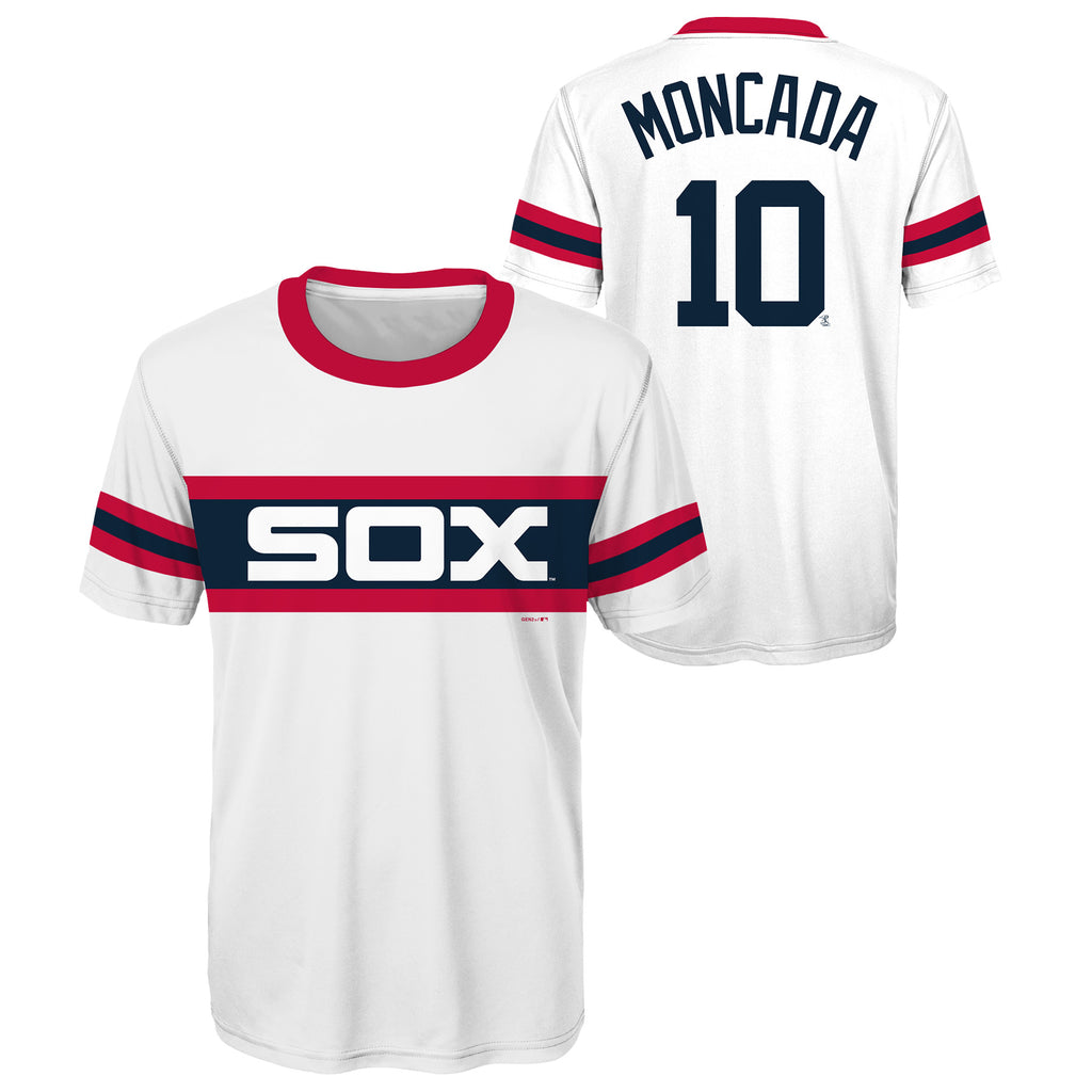Men's Chicago White Sox Yoan Moncada Fanatics Branded Navy Banner Wave Name  & Number T-Shirt