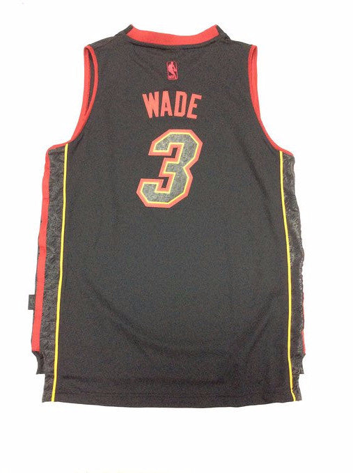 Miami Heat Dwyane Wade Jersey Youth Medium Black #3 Basketball NBA