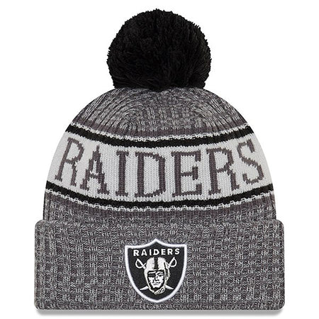 Official New Era Las Vegas Raiders Jake Grey Bobble Knit Kid's Hat